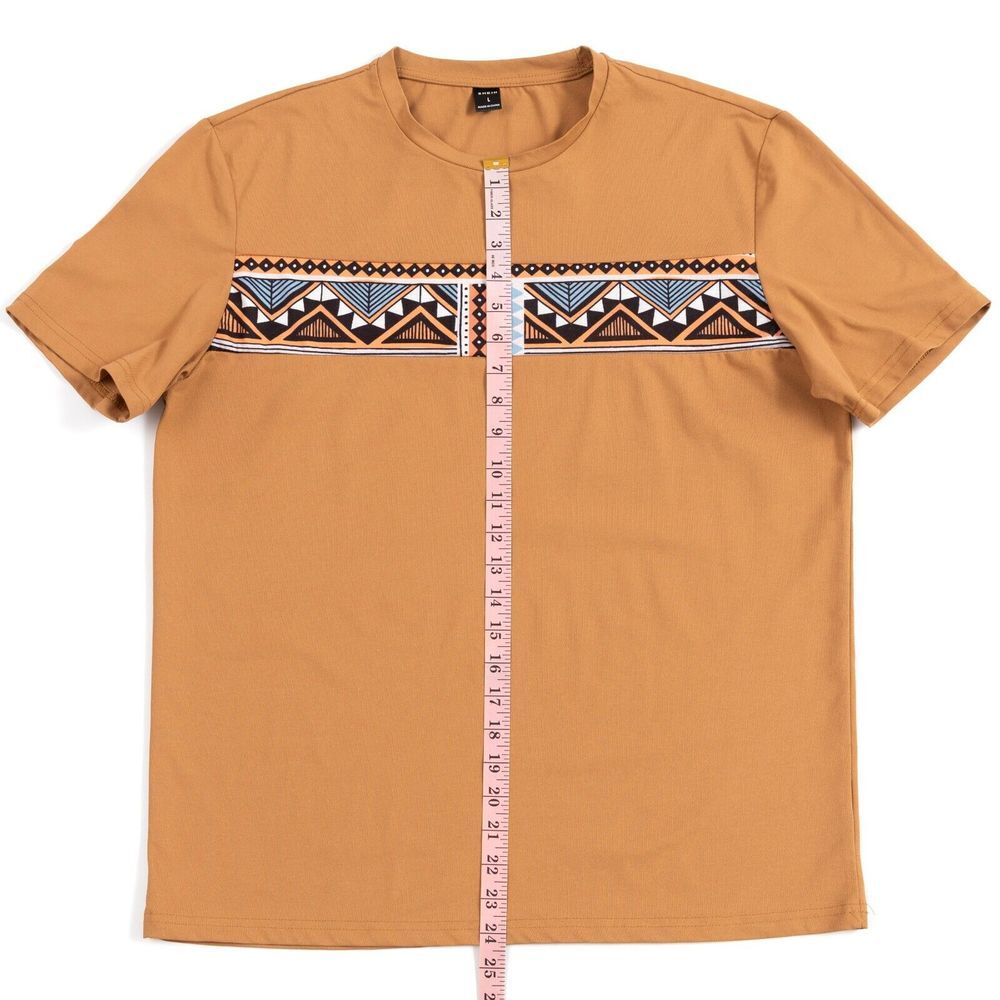 Shein Performance Stretch Mens Aztec Southwestern Graphic T Shirt Size‎ Large - Picture 2 of 8